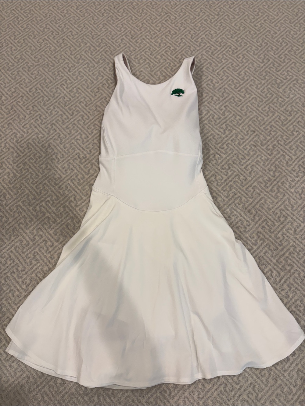 NWT lululemon athletica White Sleeveless Tennis Dress with Green Emblem